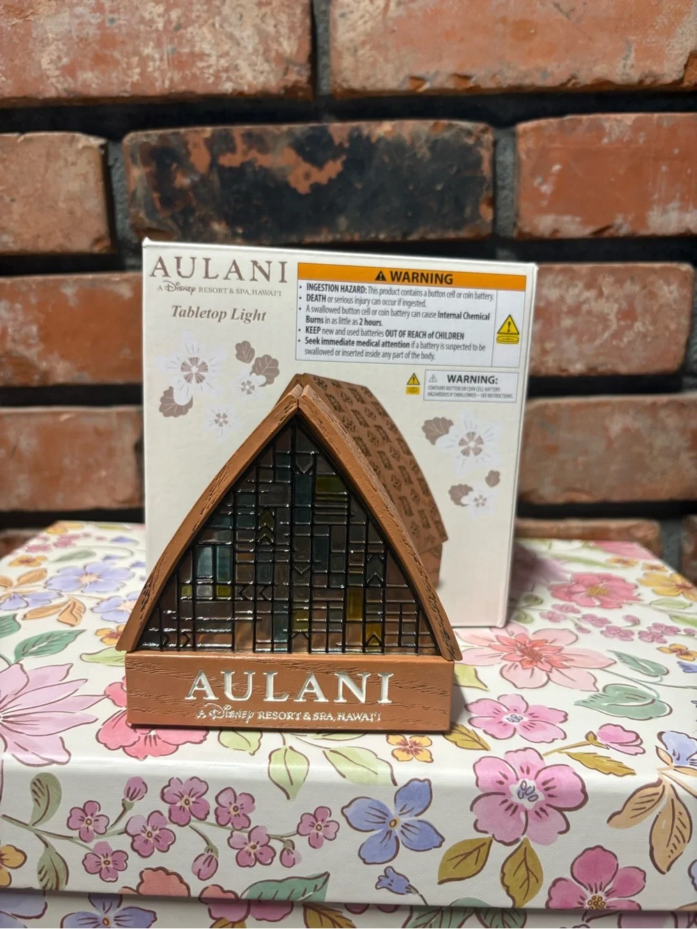 Disney Aulani Brown Tabletop Light Lantern